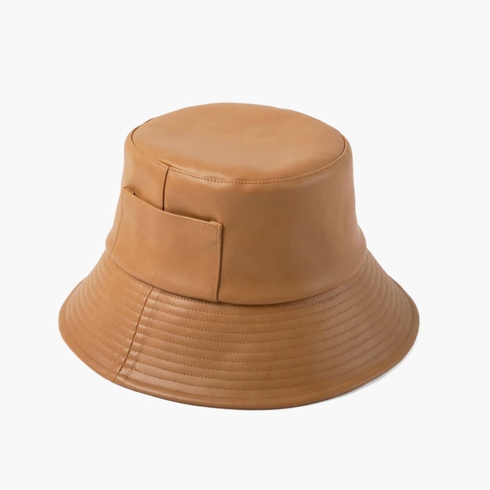 NWT Lack of Color Vegan Leather Bucket Hat in Tan - Picture 4 of 15